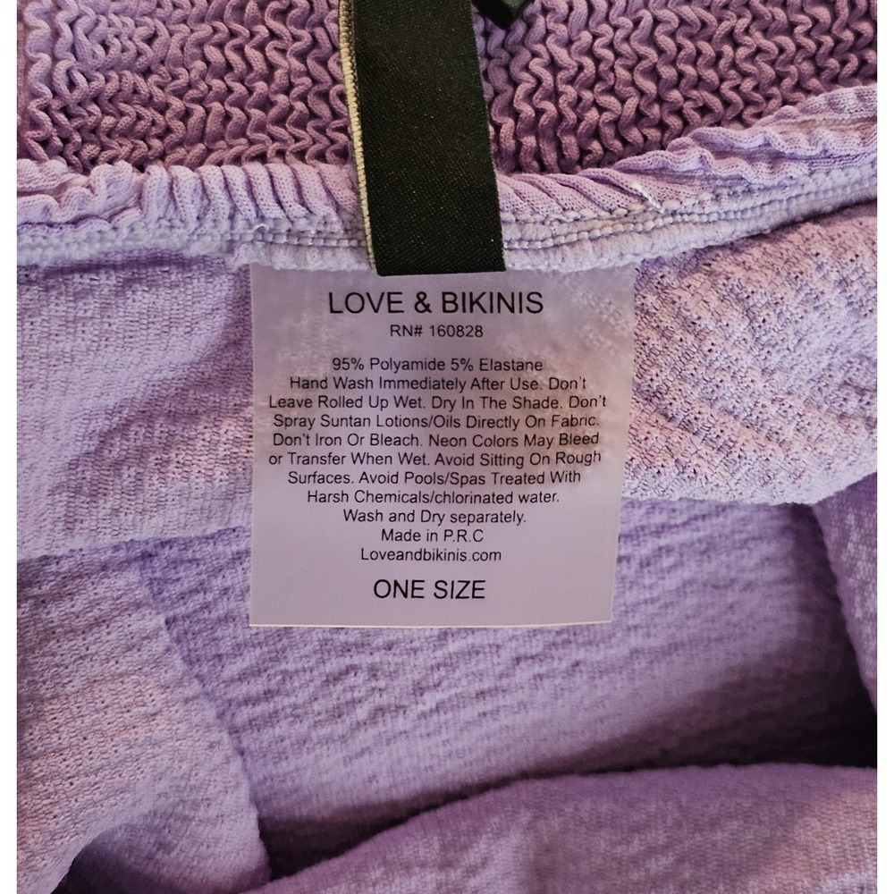 Love & Bikinis Marbella One Piece Swimsuit One Size Lavender Purple Stretch - Picture 4 of 4
